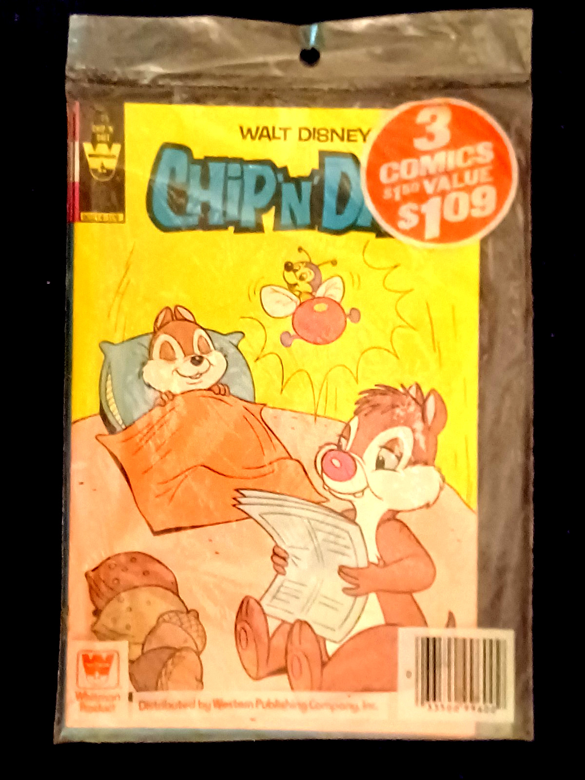 3 Whitman comics-Unopened 3 pack-Huey, Dewey and Louie/Chip N Dale/Mickey Mouse