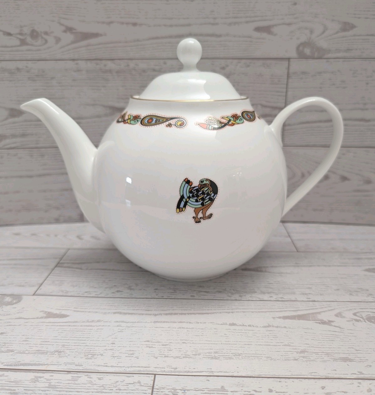 Vintage Royal Tara Galway Ireland Book of Kells Fine Bone China Teapot