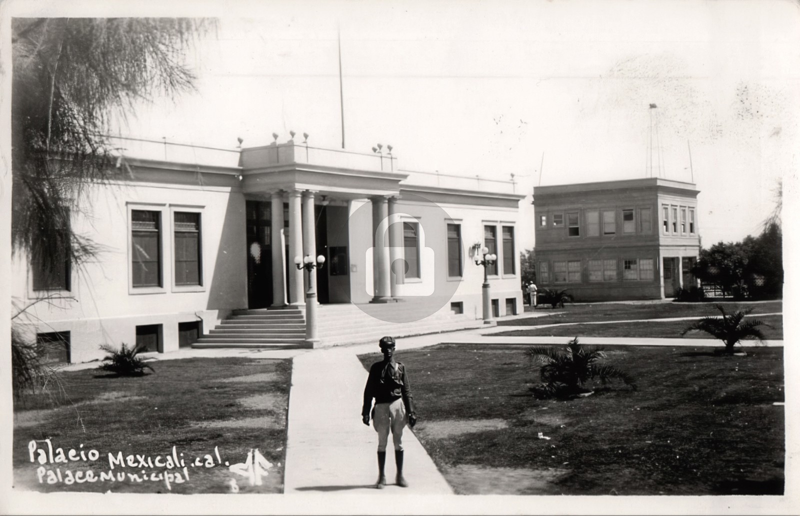 Baja California Mexico Palacio Municipal Mexicali c1940s RPPC Postcard COPY