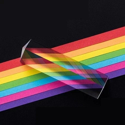 Optical Triangular Prism K9 Crystal Glass Light Spectrum Physics Science Teachin