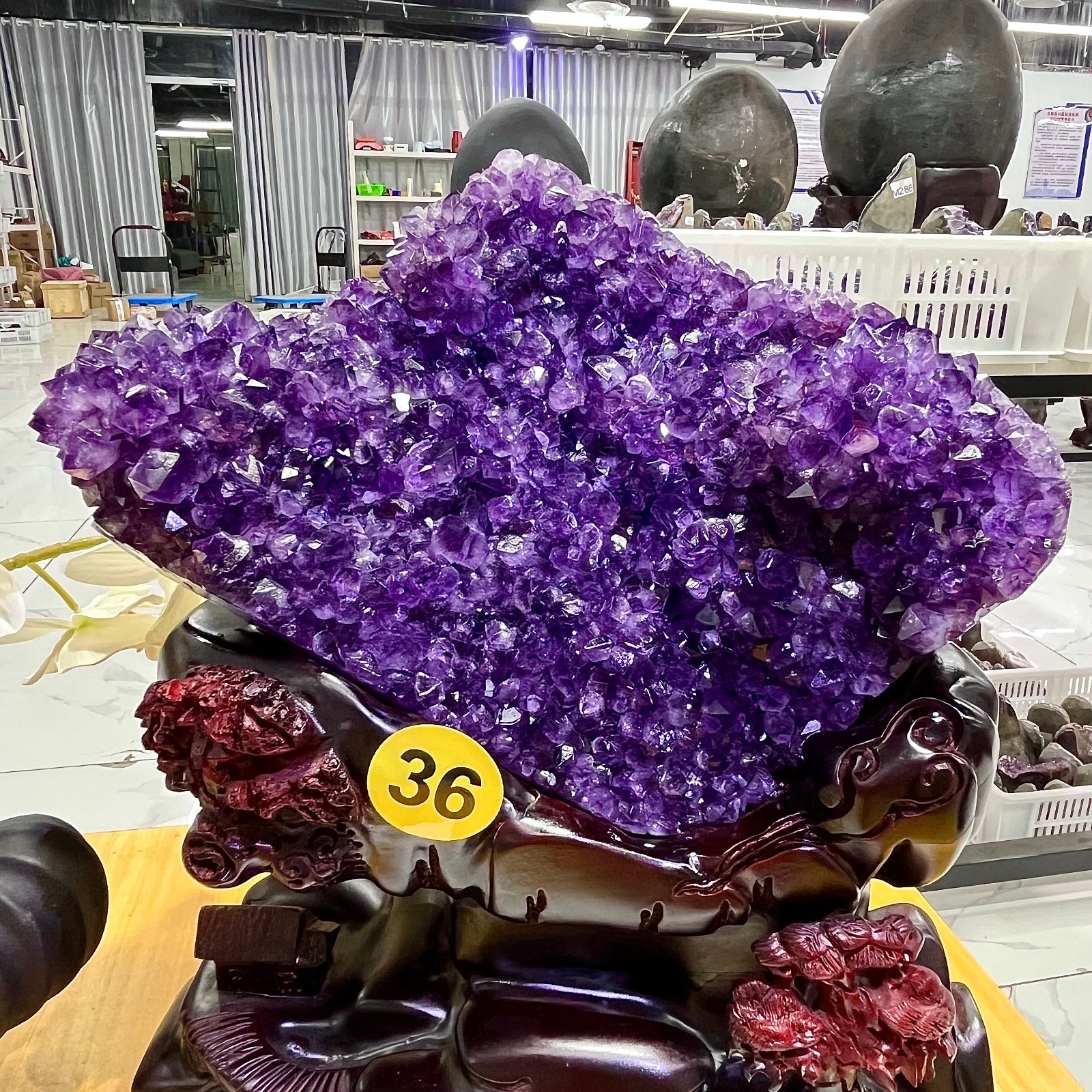 23.23LB Large Natural Amethyst Geode Cathedral Crystal Cluster Specimen Energy