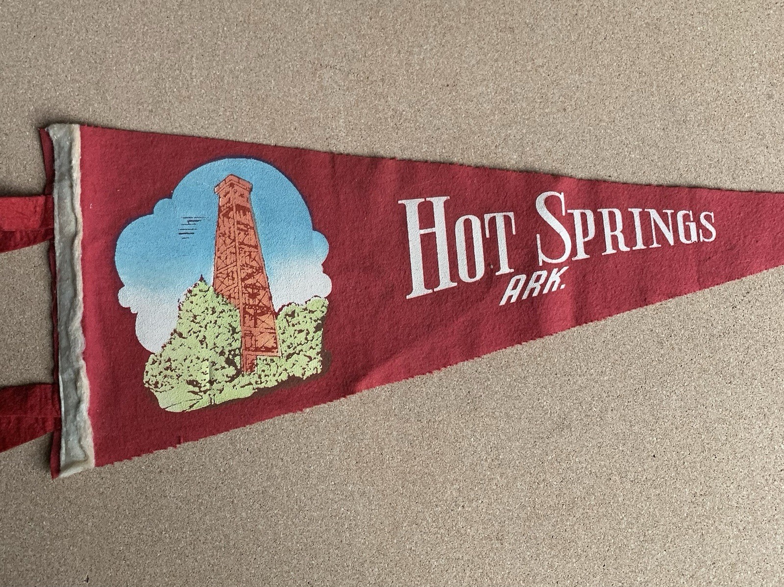 Vintage Hot Springs Arkansas Pennant 11”