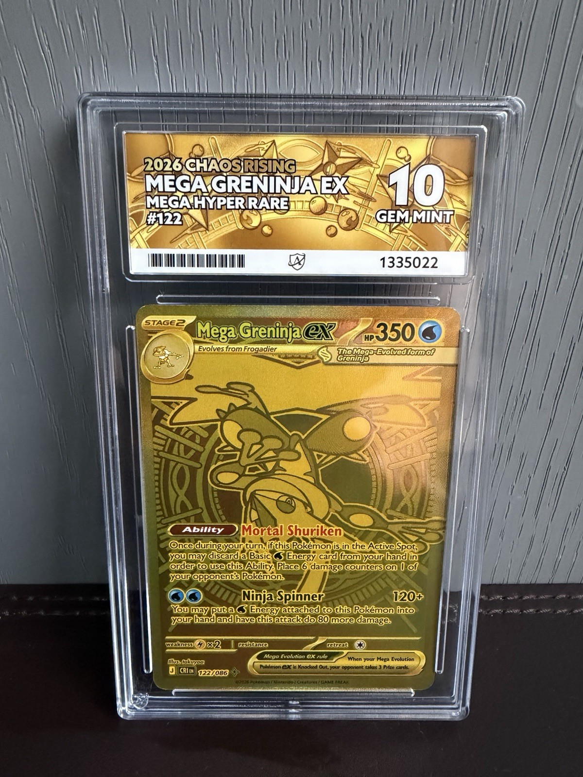 Pokemon TCG Mega Greninja EX 122/086 Chaos Rising Mega Hyper Rare Ace 10 Perfect
