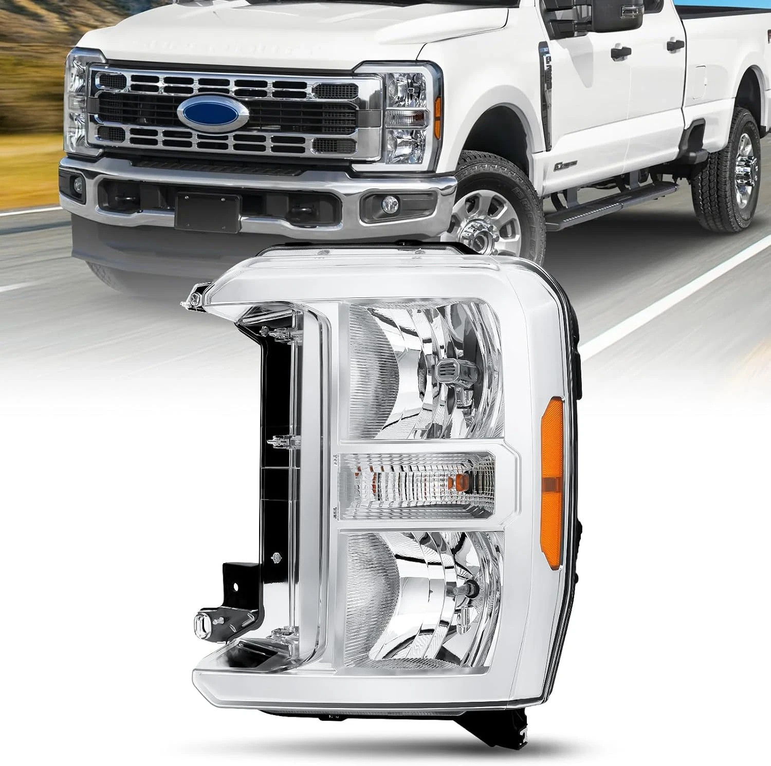 Headlight Compatible with 2023-2024 Ford F250 F350 XL XLT Super Duty FO2502429 P