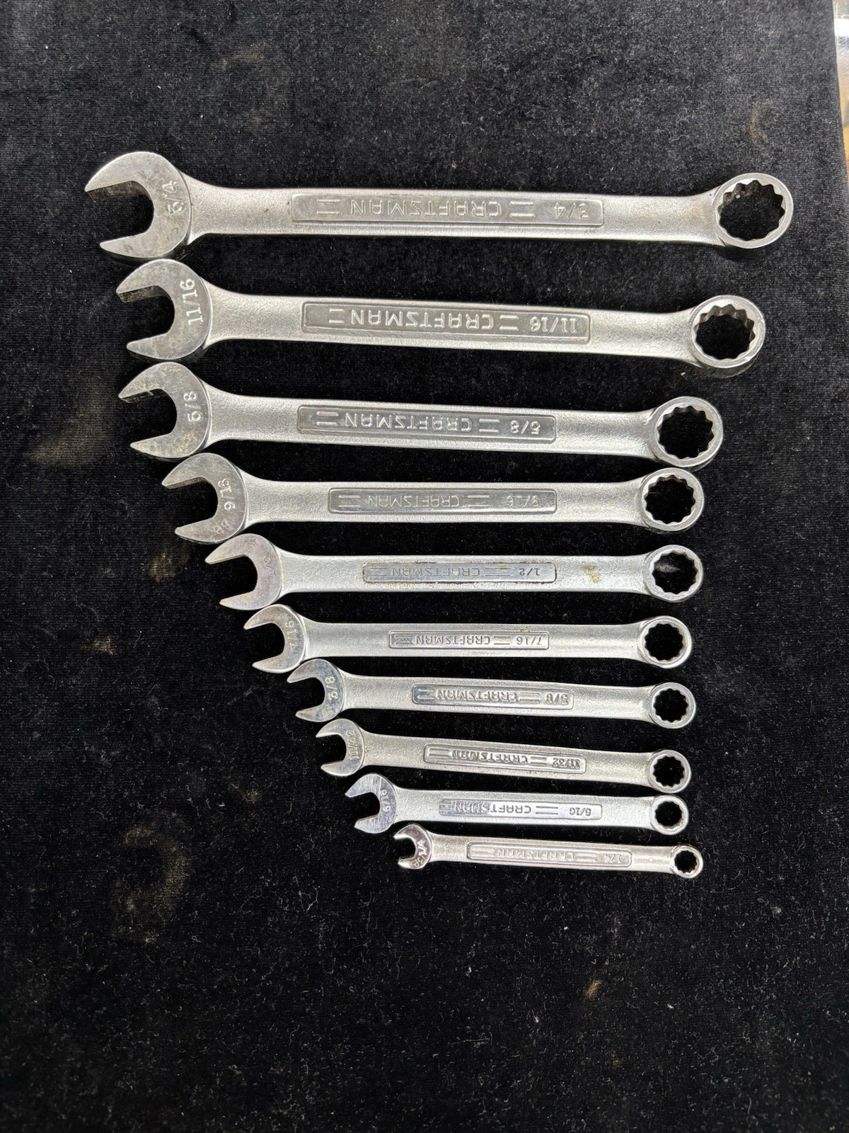 10 pc Craftsman Wrench Set Lot Vintage SAE 1/4\