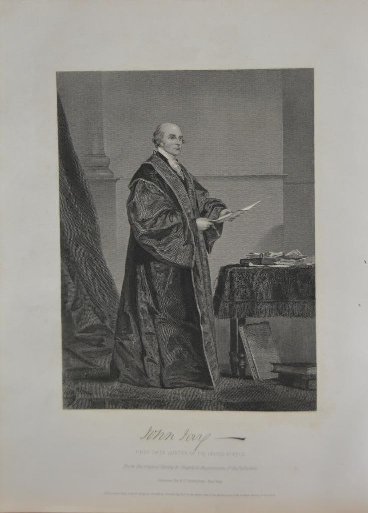 Antique John Jay Revolutionary War Founding Father Original 1834 Engraving