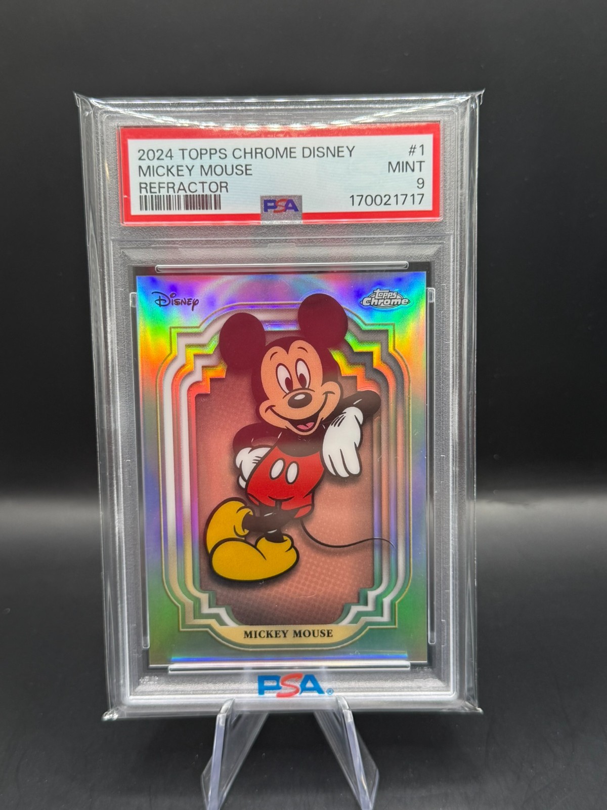 2024 Topps Chrome Disney #1 Mickey Mouse Refractor PSA 9