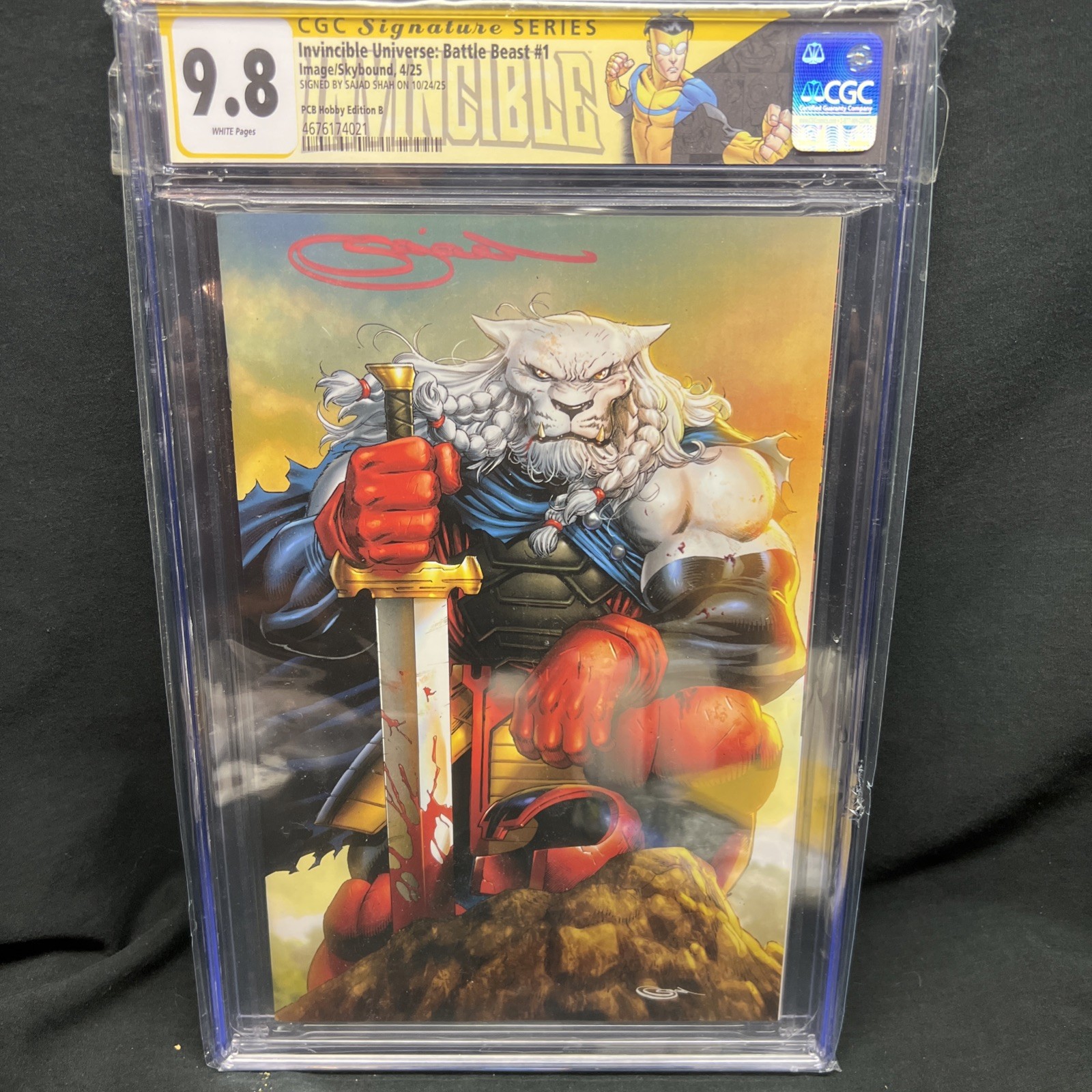 Invincible Universe: Battle Beast #1. JSA Auth. 9.8. Signed Sajad Shah. EditionB