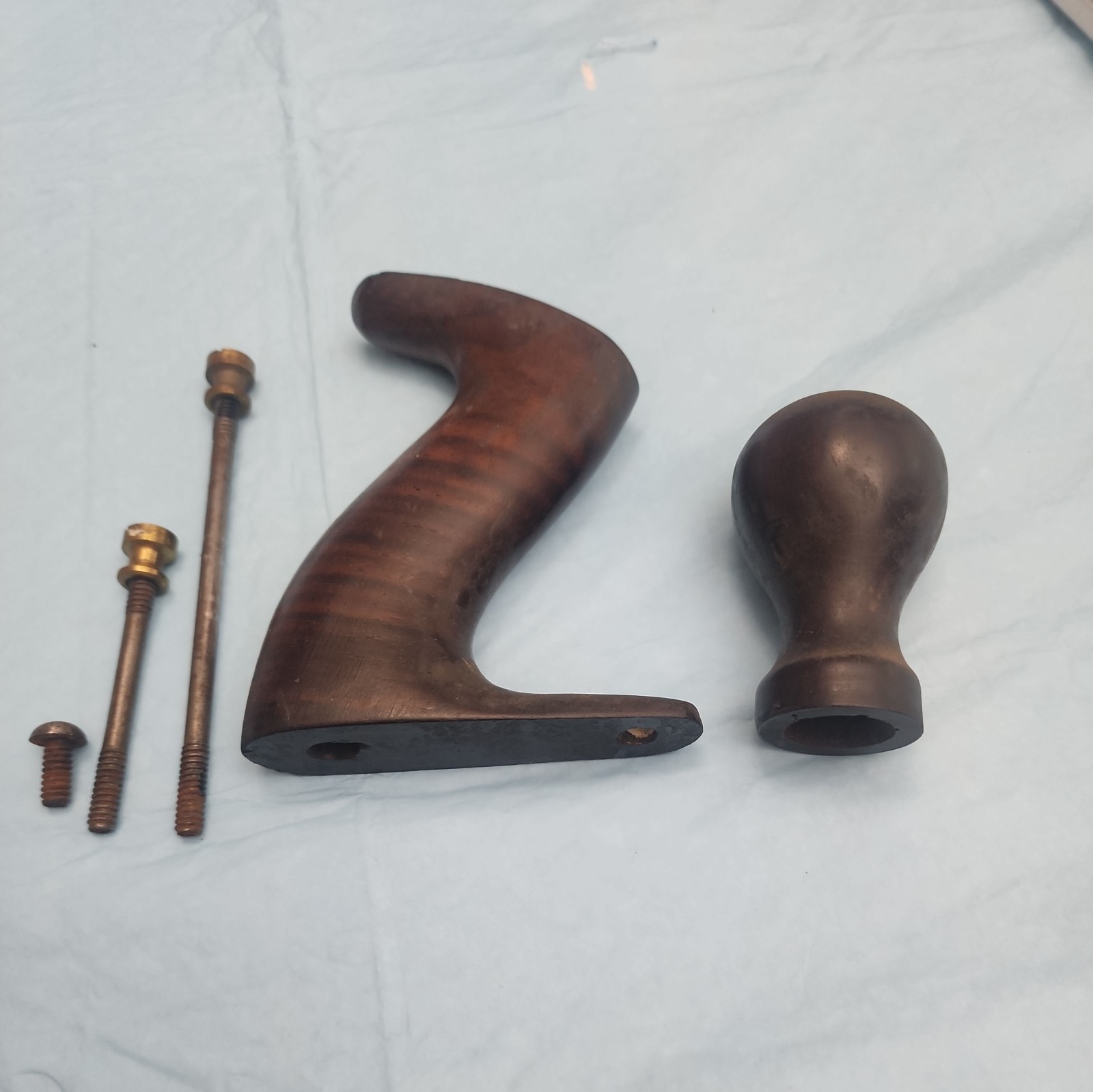 Vintage Hardwood Knob and Tote from a Bailey No. 5  with Mounting Hardware
