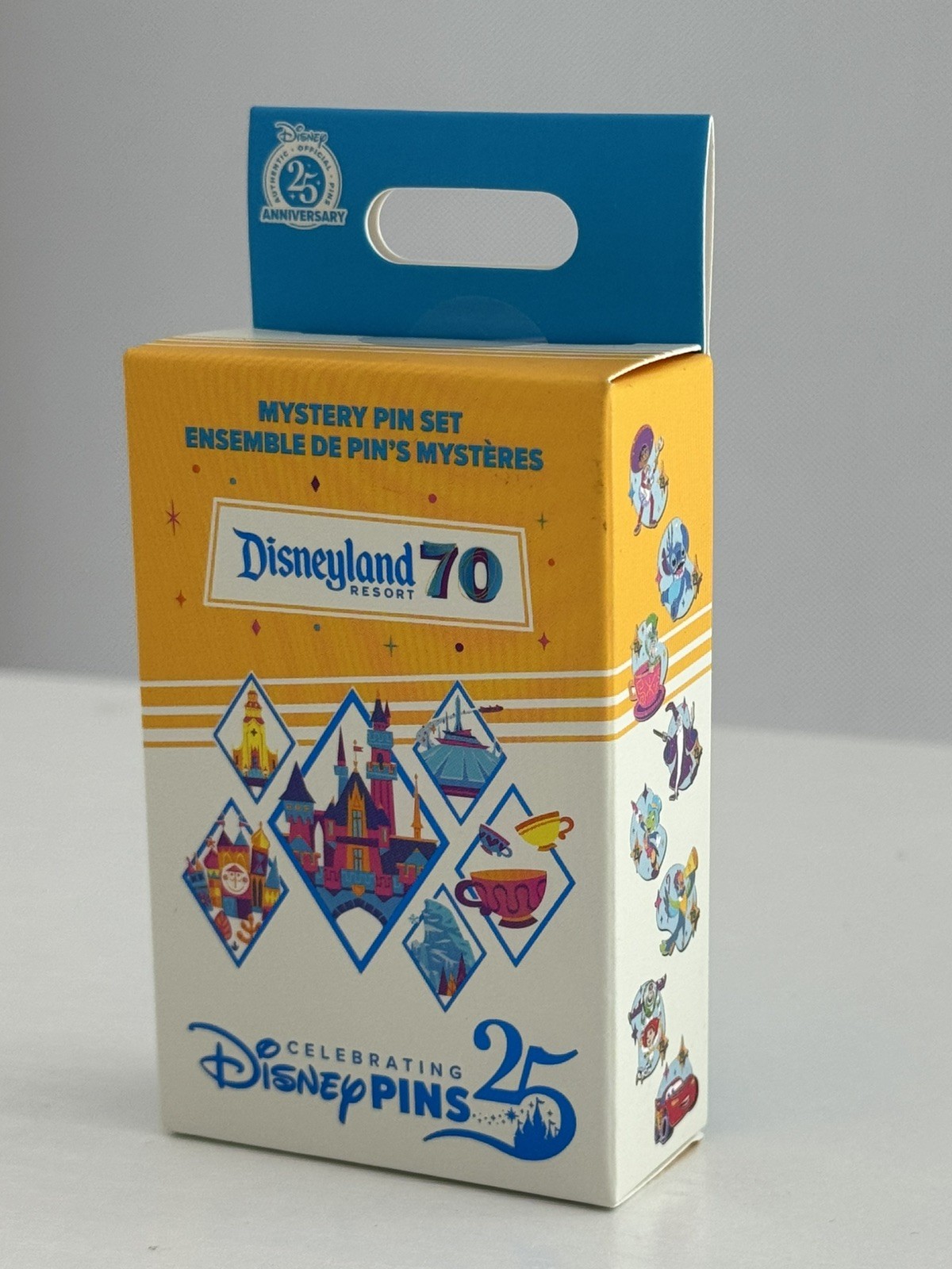 Disneyland 70th Anniversary Mystery Pin Blind Box; 2 Random Pins