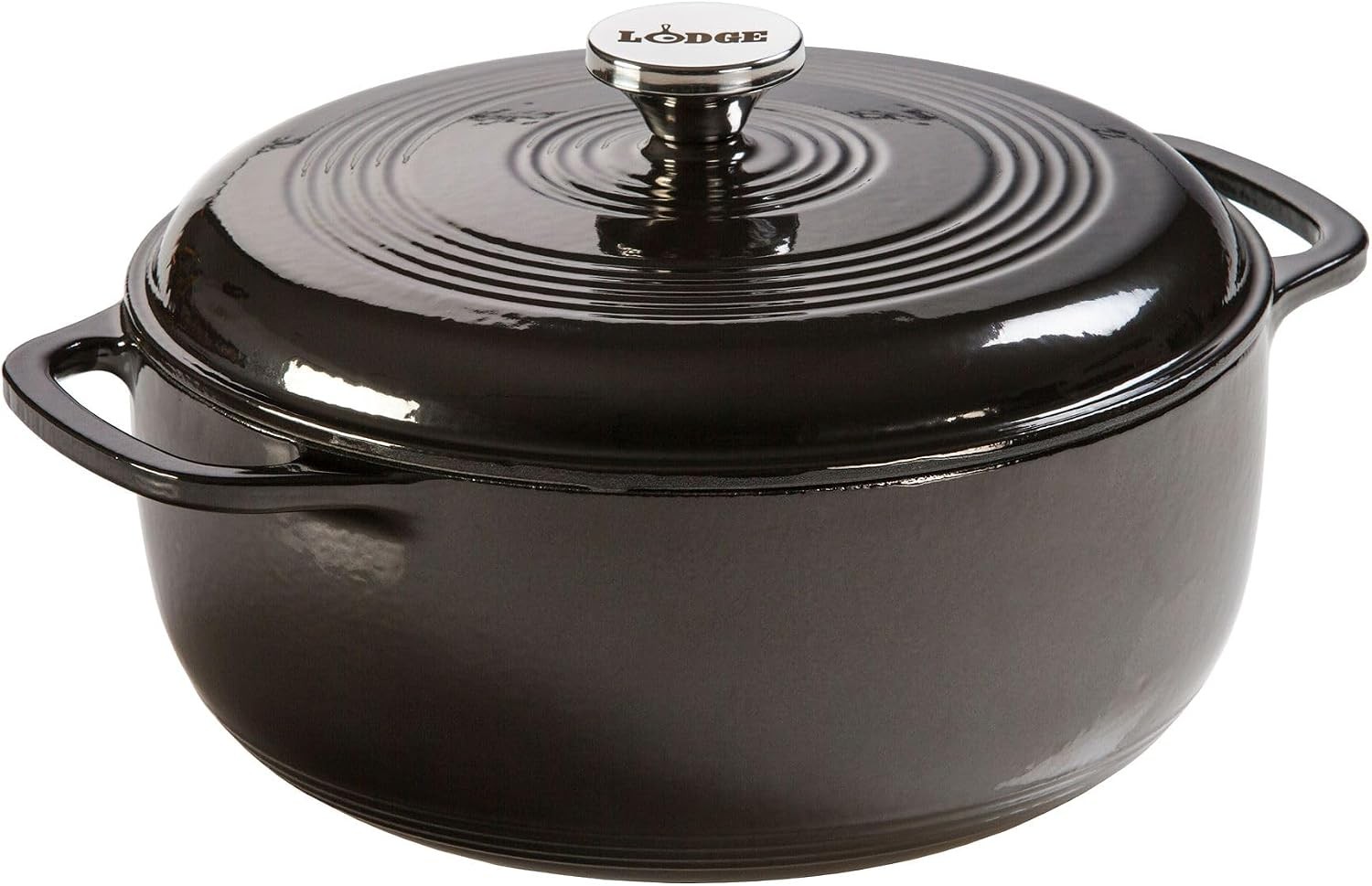 Essential Enamel Cast Iron Dutch Oven, 6 Quart, Midnight Chrome
