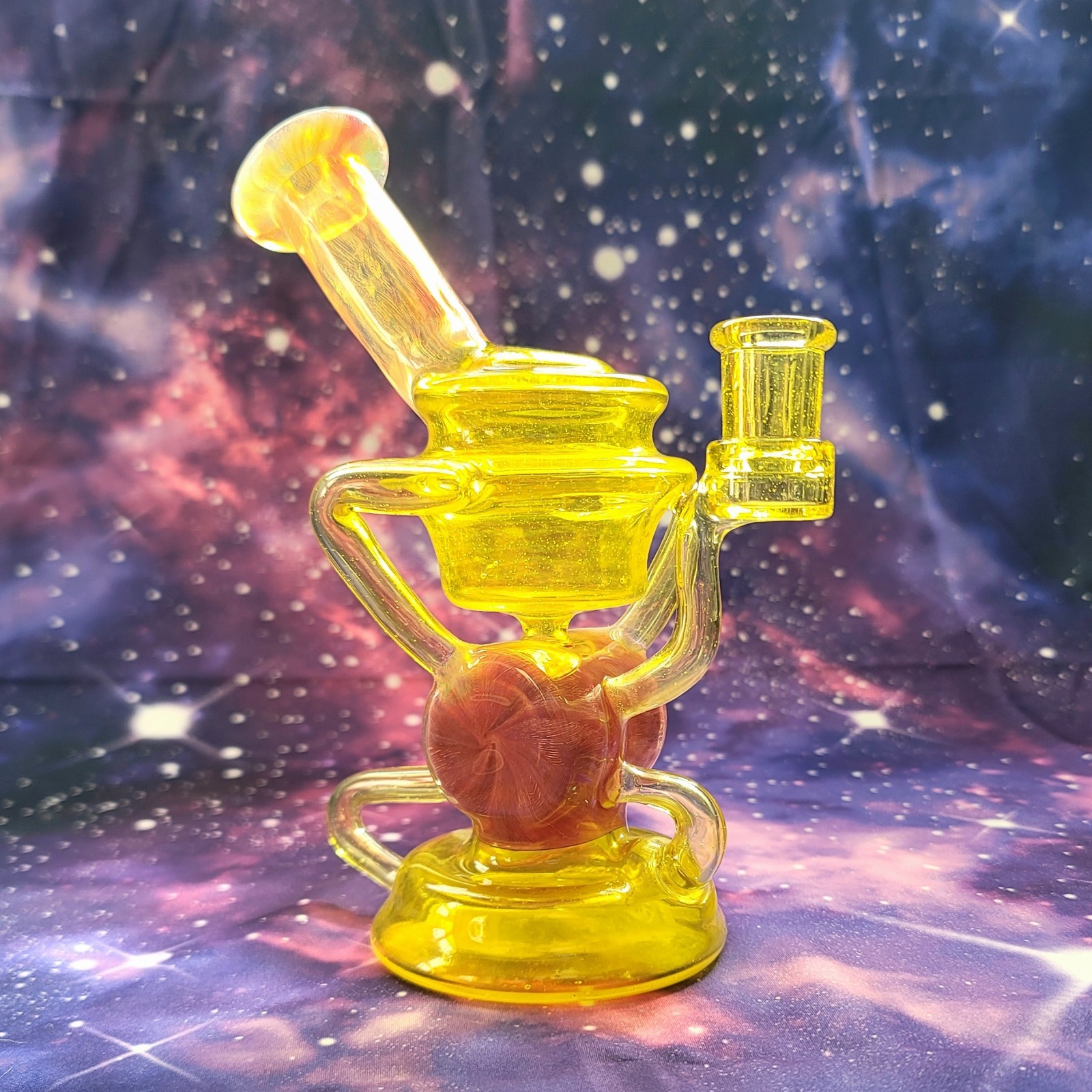 Wolfe Glass Dual Uptake Laid Back Dewar Drain Recycler