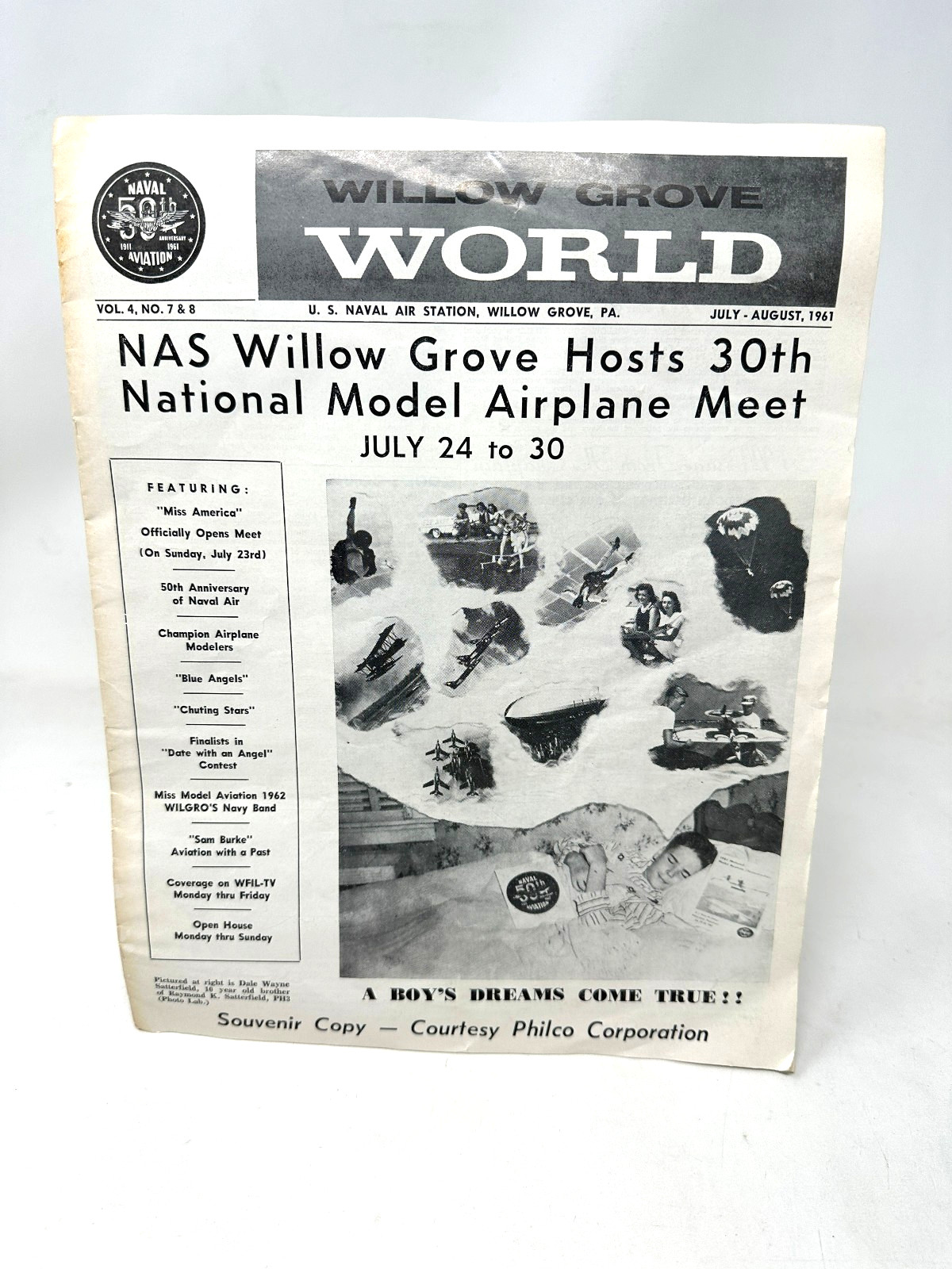1961 Willow Grove Naval Air Station Magazine Anne Flemming RECKNOR Parachute