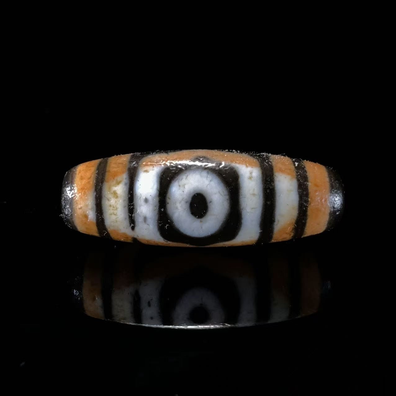 Tibetan Three Eye Dzi Bead Agate Amulet Pendant Spiritual Protection Collectible
