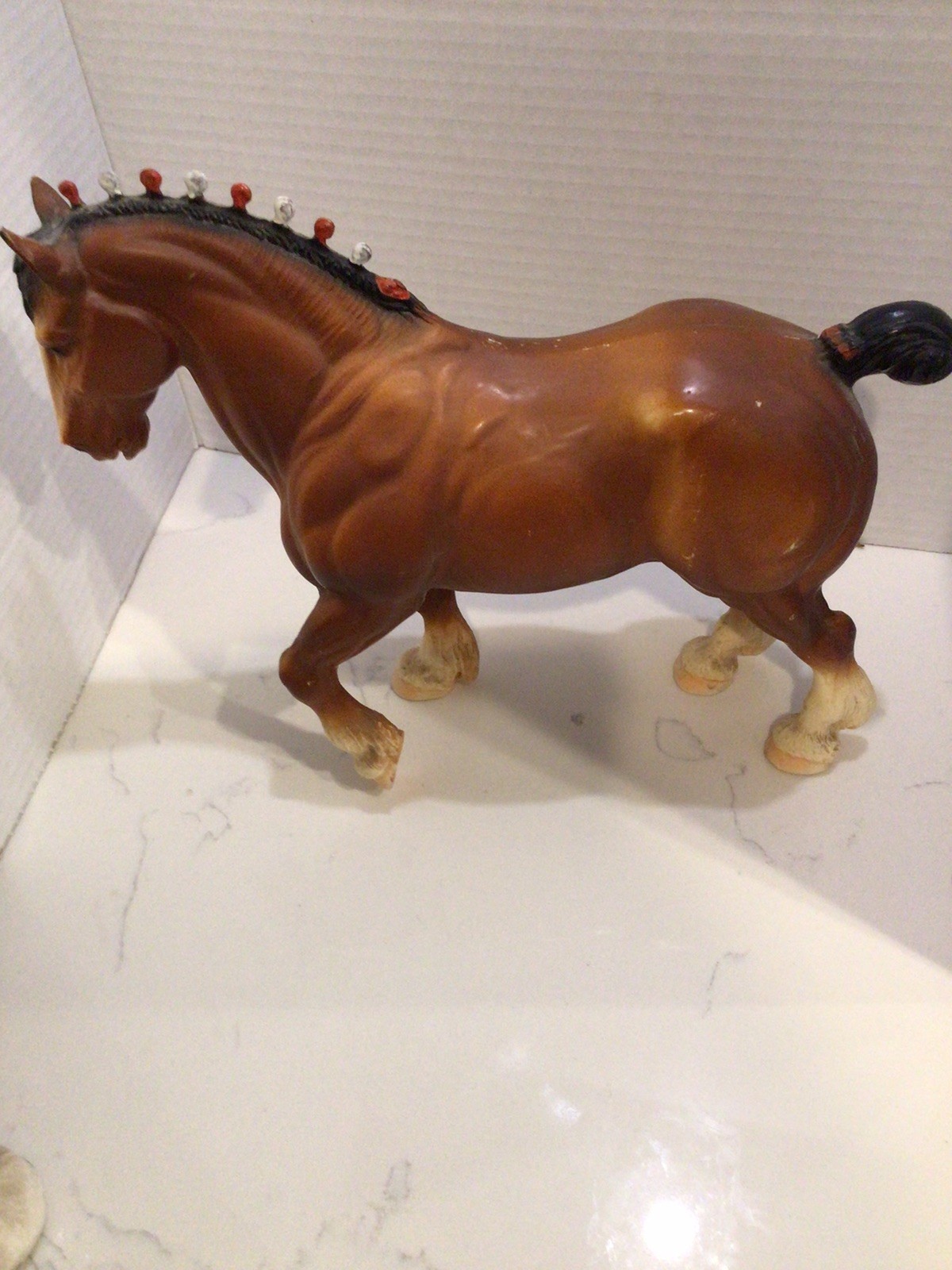 Vintage Breyer Horse Bay Clydesdale Stallion Model #80 Chestnut