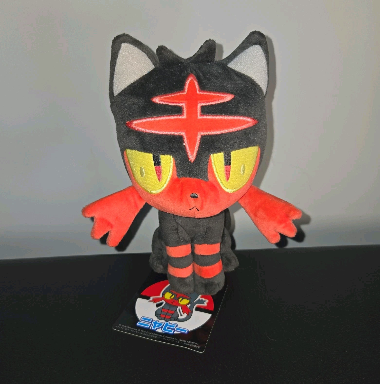 2016 Pokemon Center Original Litten Plush New w/Tags Sitting Stuffed Doll Cat 8\