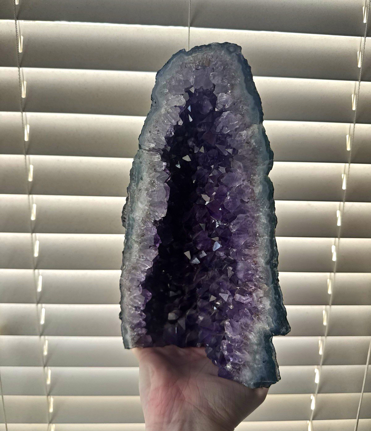 Large Purple Amethyst Crystal Cluster Geode Cathedral Display Specimen