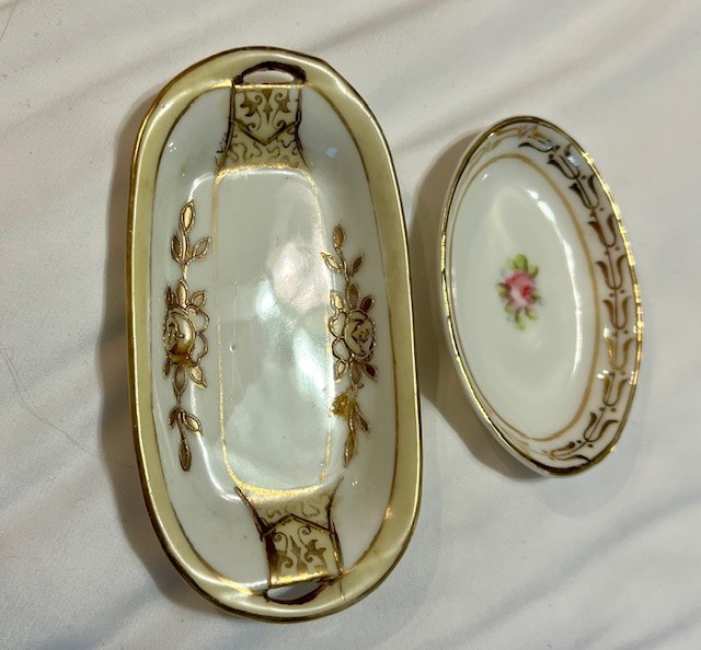 2 Vintage Miniature Trinket Trays Japan Noritake Nippon