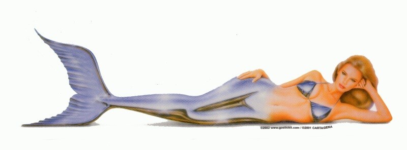 Seductive Siren MERMAID Ocean Fantasy STICKER Vinyl PinUp Art  DECAL