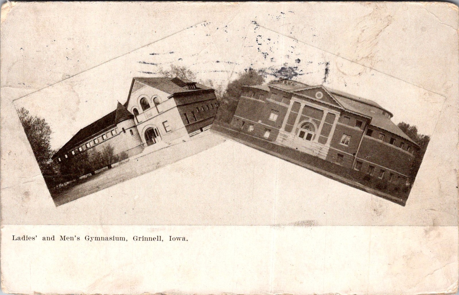 Ladies and Mens Gymnasium Grinnell IA 1910 Vintage Postcard 5P21-17