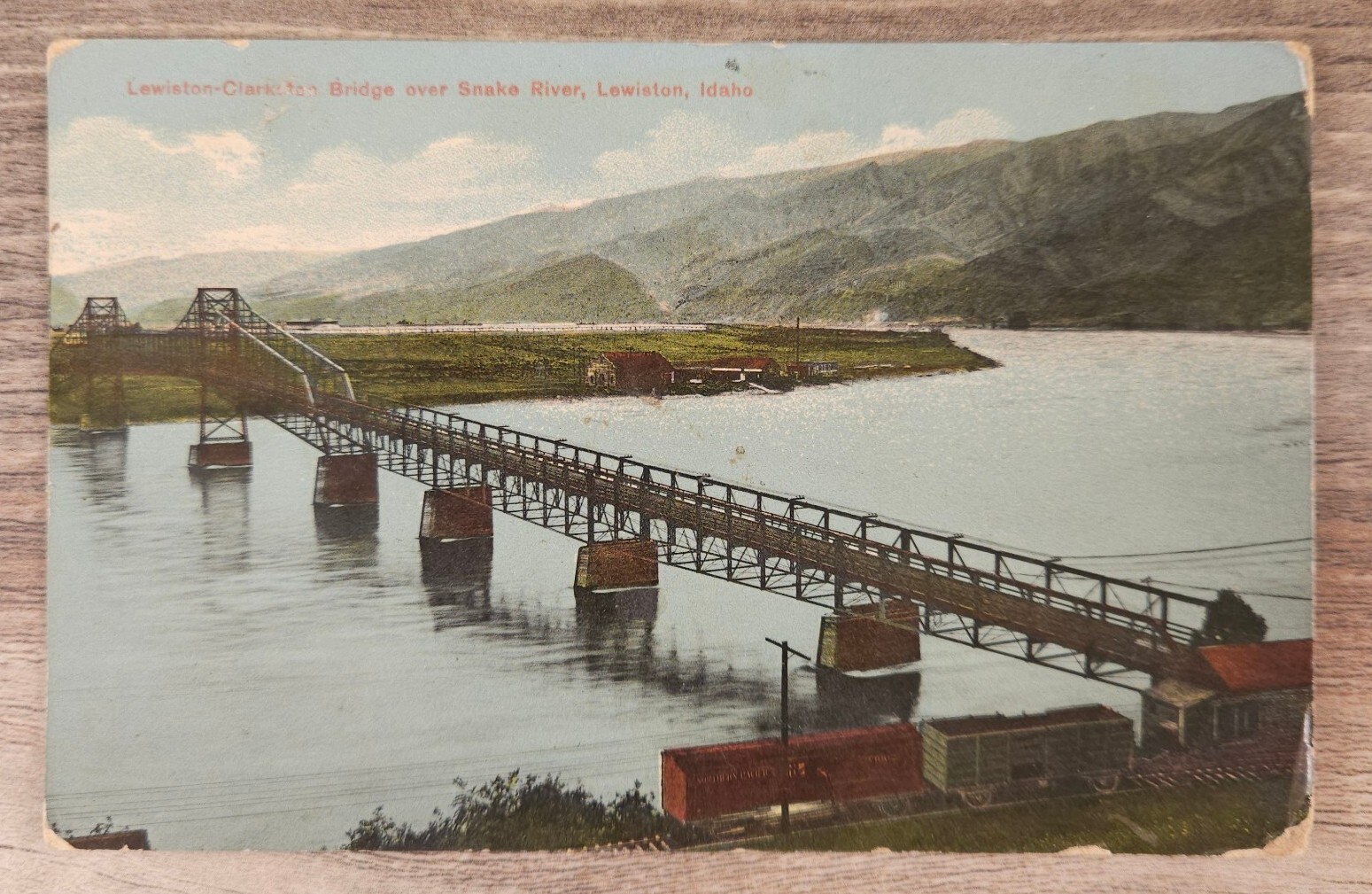 Lewiston Clarkston Bridge over Snake River Lewiston Idaho Posted 1912  Postcard