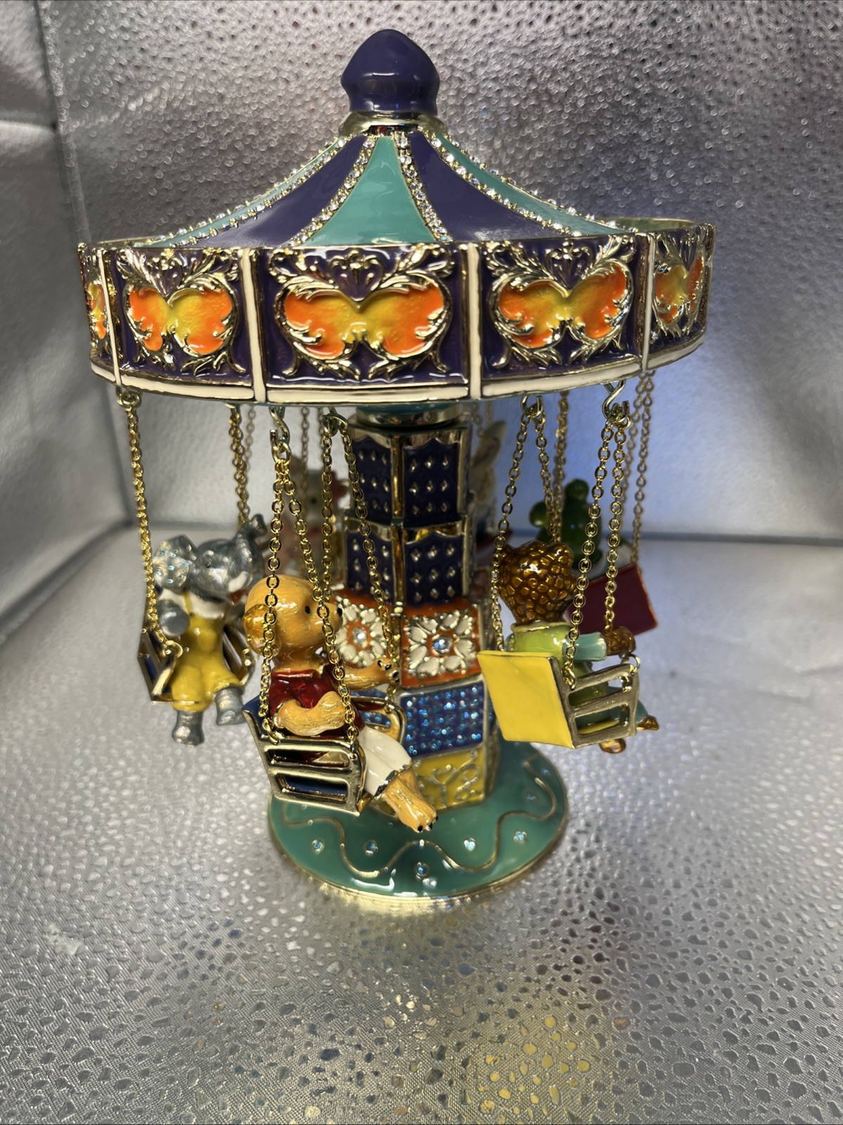 LE SWING CAROUSEL w/ANIMALS  BY KEREN KOPAL, SPECTACTULAR LIMITED EDITION PIECE