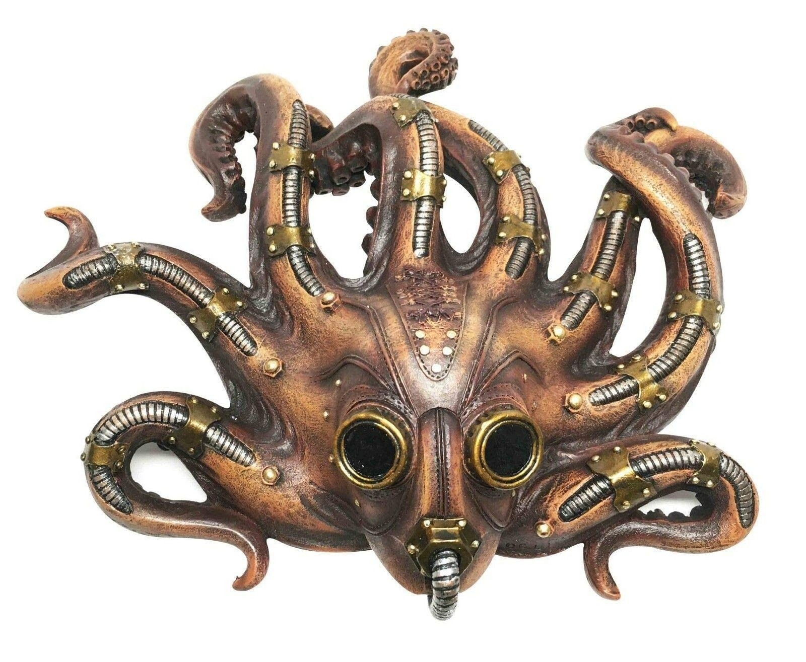 Ebros Steampunk Kraken Octopus Soldier Mask Decorative Wall Plaque 11.25