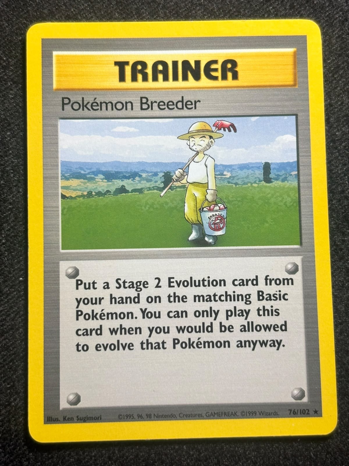Pokemon Breeder 76/102 Pokemon Card 1999 Original Base Set WOTC Vintage Rare VLP