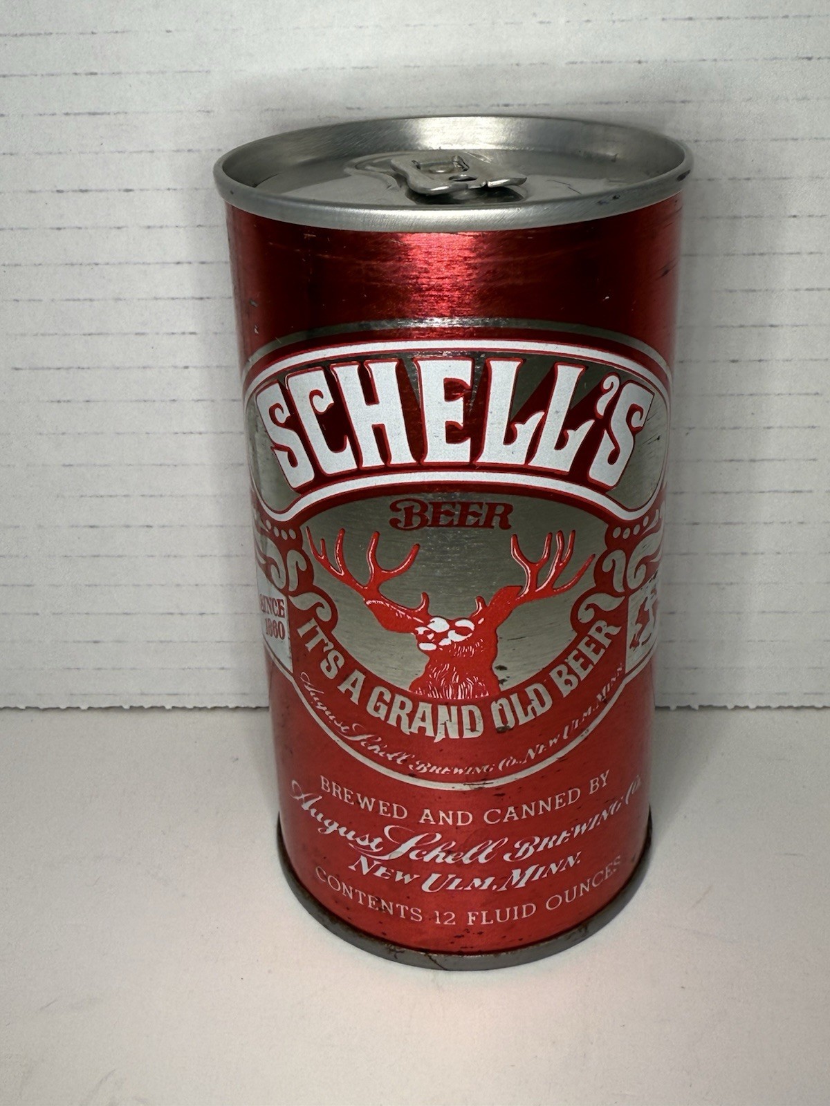 Vintage August Schell's Red Deer - Grand Old Beer - Empty Beer Can - Minnesota