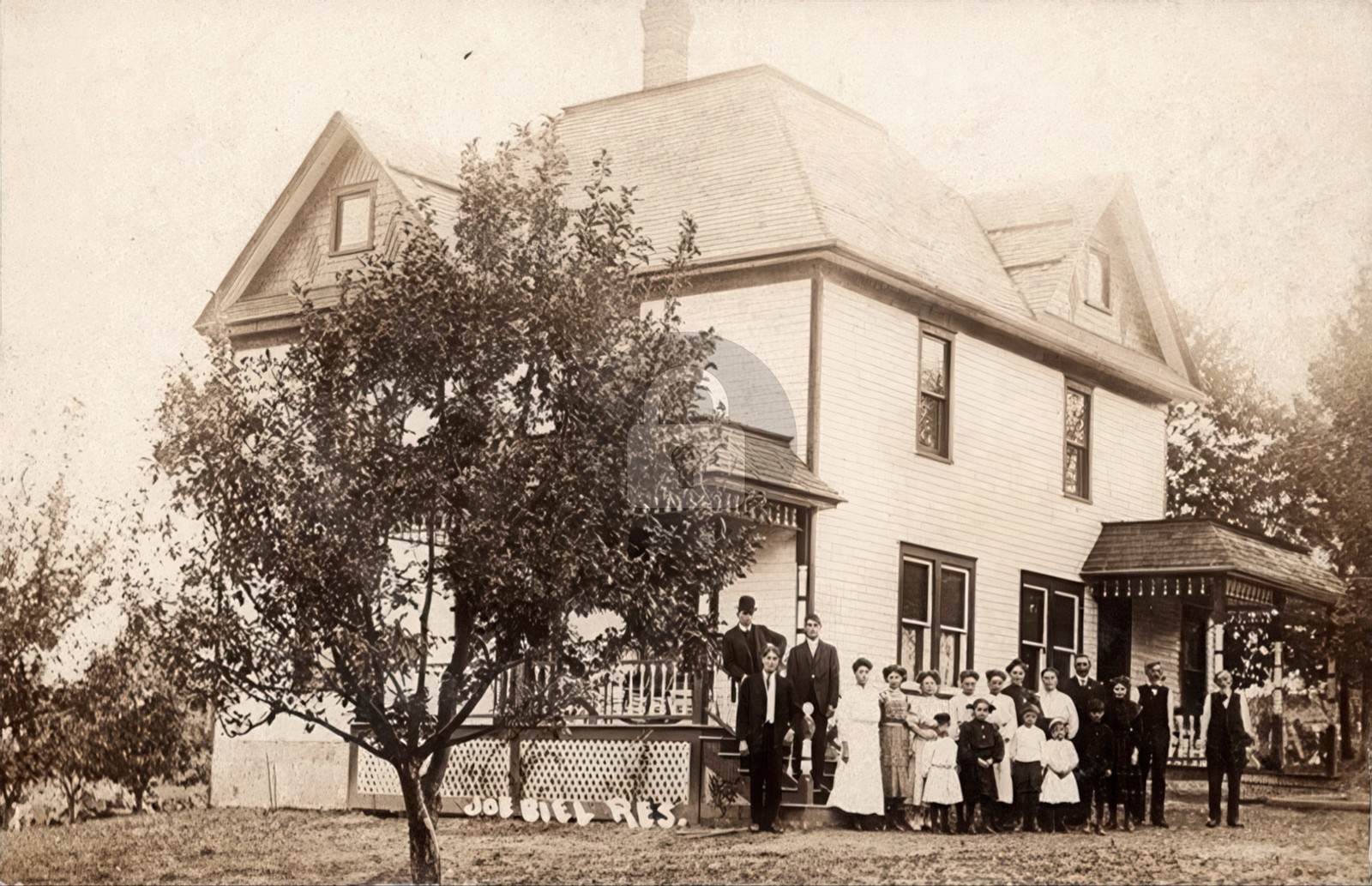 c1900s Columbus Wisconsin Joe Biel Residence Family RPPC Photo Postcard COPY