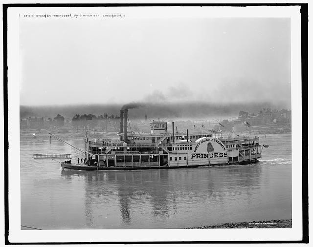 Photo:Cincinnati Ohio Steamer Princess Ohio River 1900s Paddlewheel Ferry