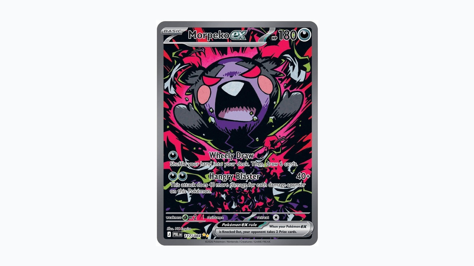 Pokemon - Morpeko ex - 117/084 - ME05: Pitch Black - Holo