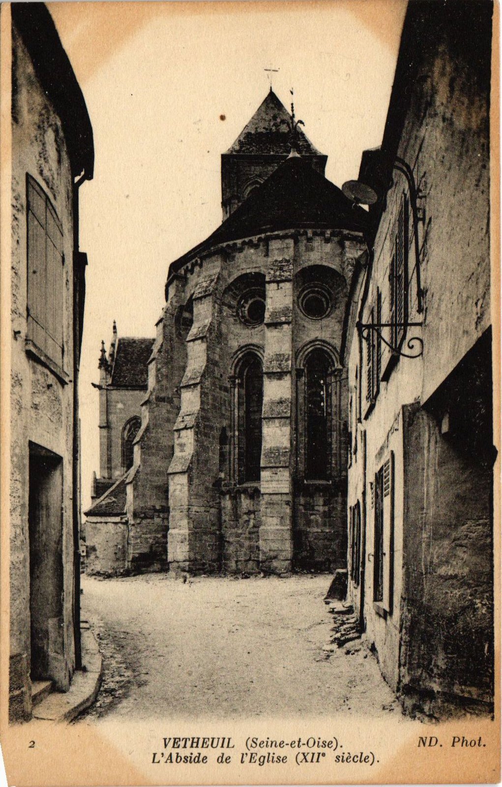 Old postcard Vetheuil L\'Abside de l\'Eglise FRANCE (1330455)
