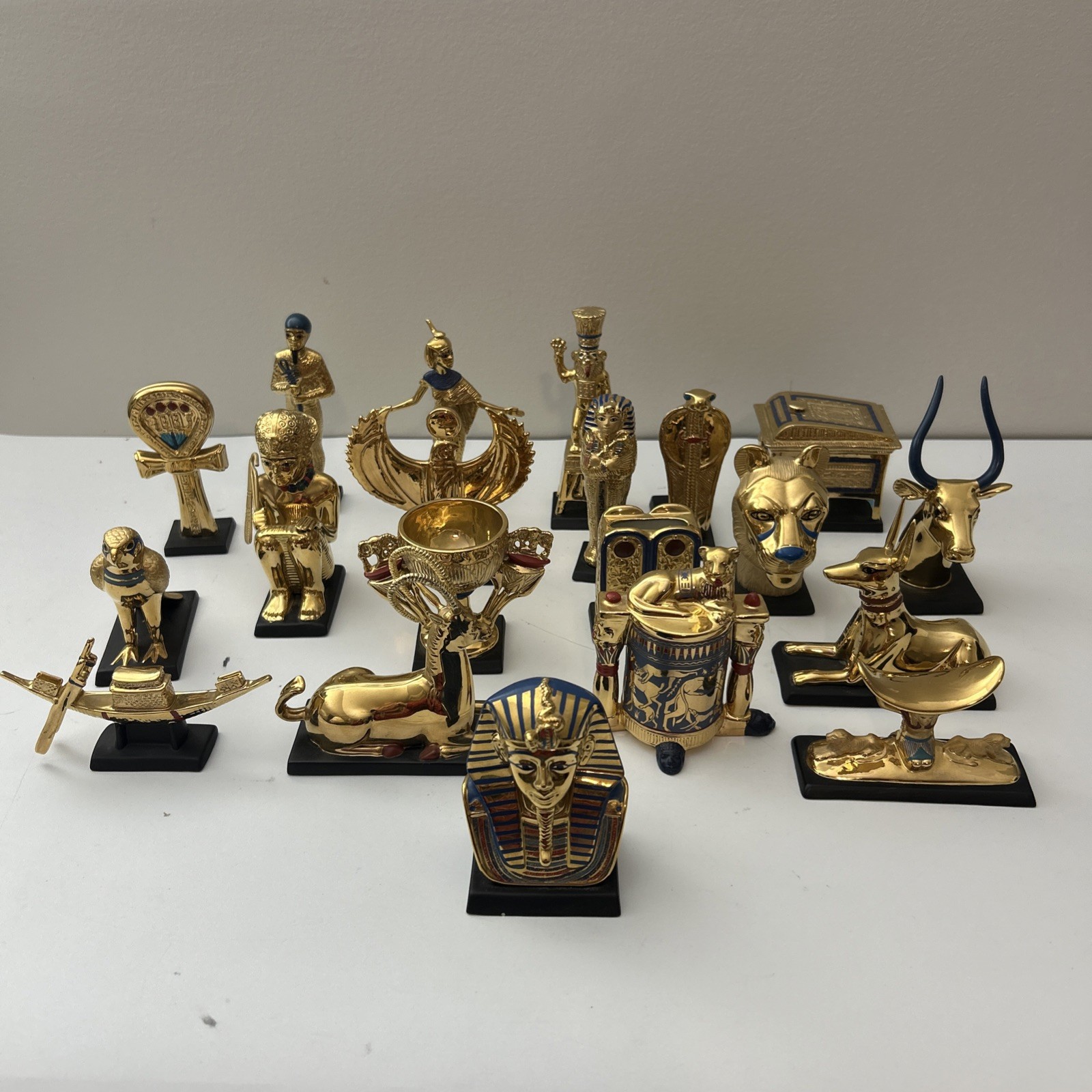 Vintage Franklin Mint Treasures of Tutankhamun King Tut 1989 20 Piece Set 22k
