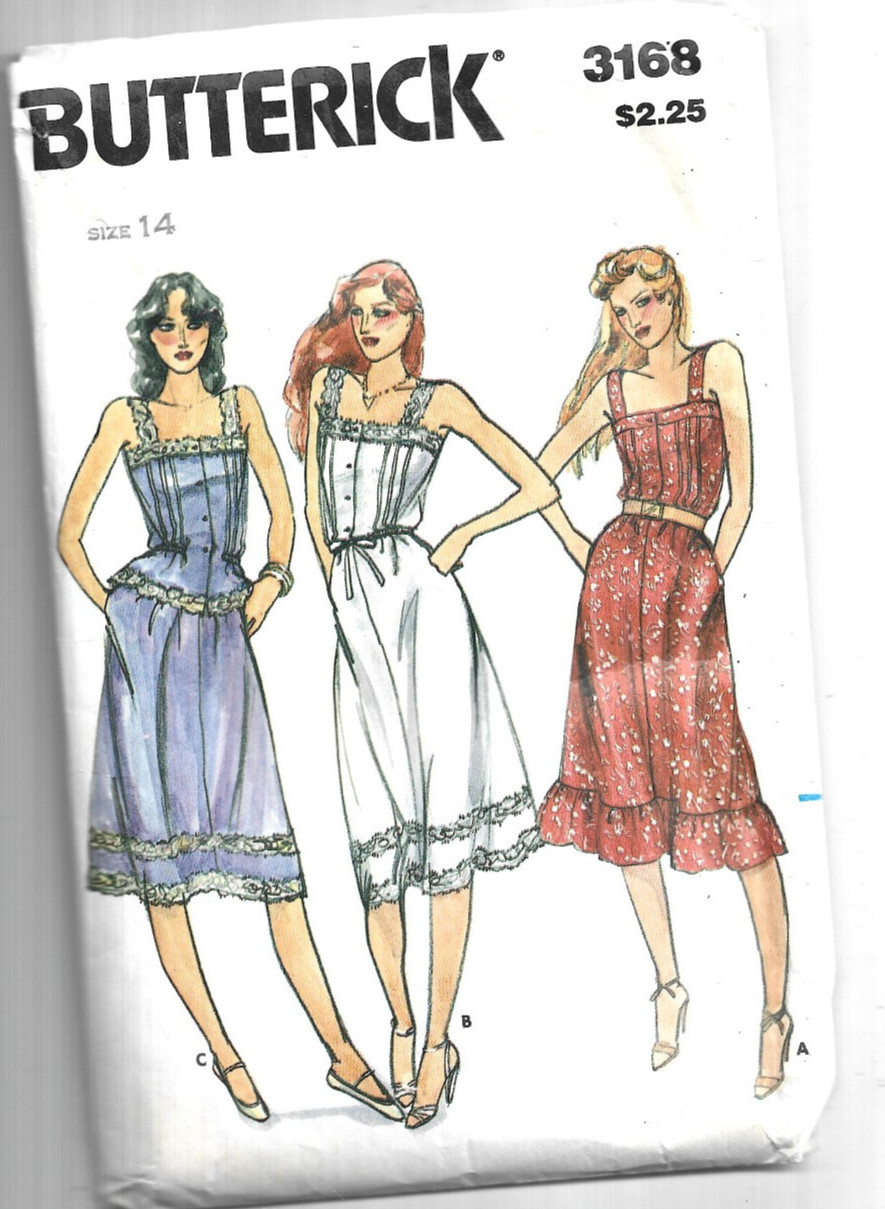 Butterick 3168 Misses Dress Top & Skirt Size 14 Sewing Pattern Vintage Cut
