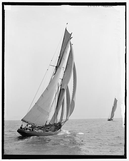 Photo:Massachusetts Bay MA 1907 Lipton Cup Fishermen\'s Race Fishing Smacks
