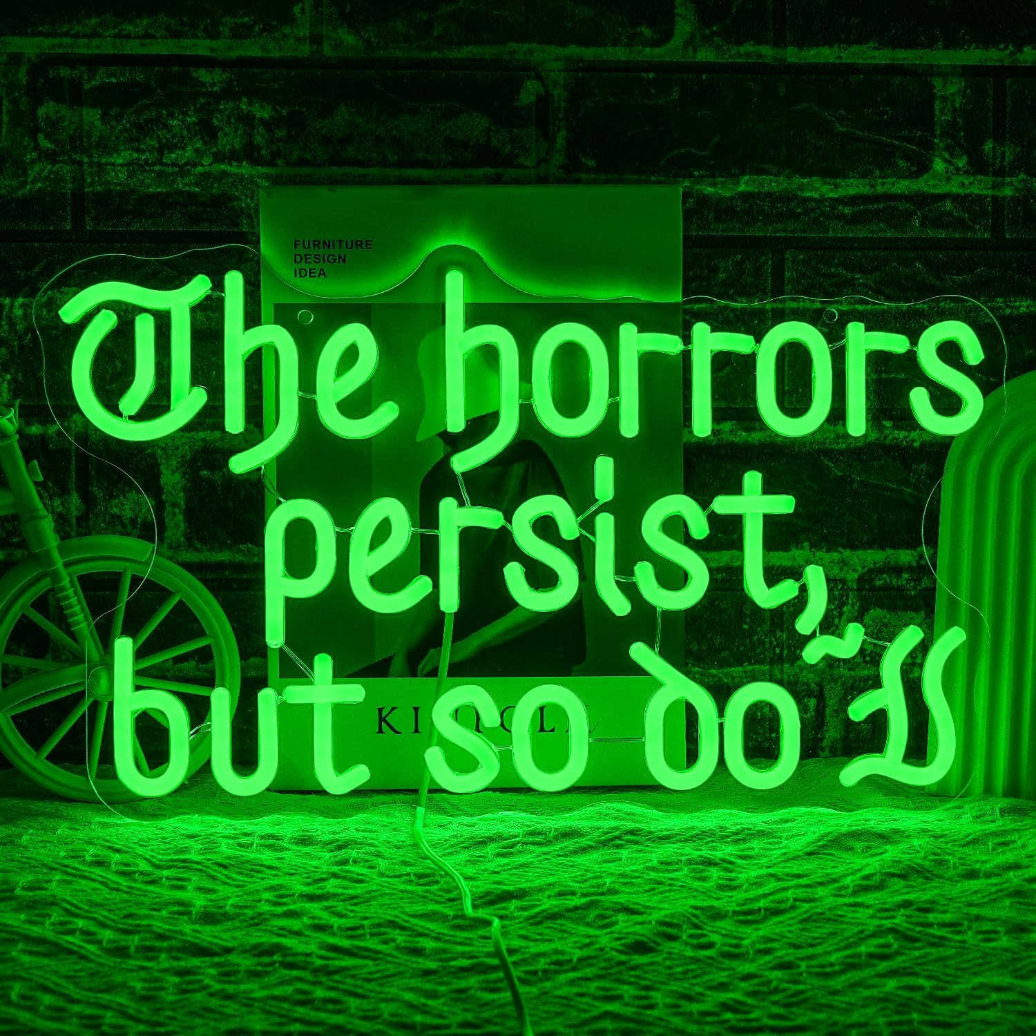 The Horrors Persist but so Do I Neon Sign Halloween Neon Light Horror Neon Light