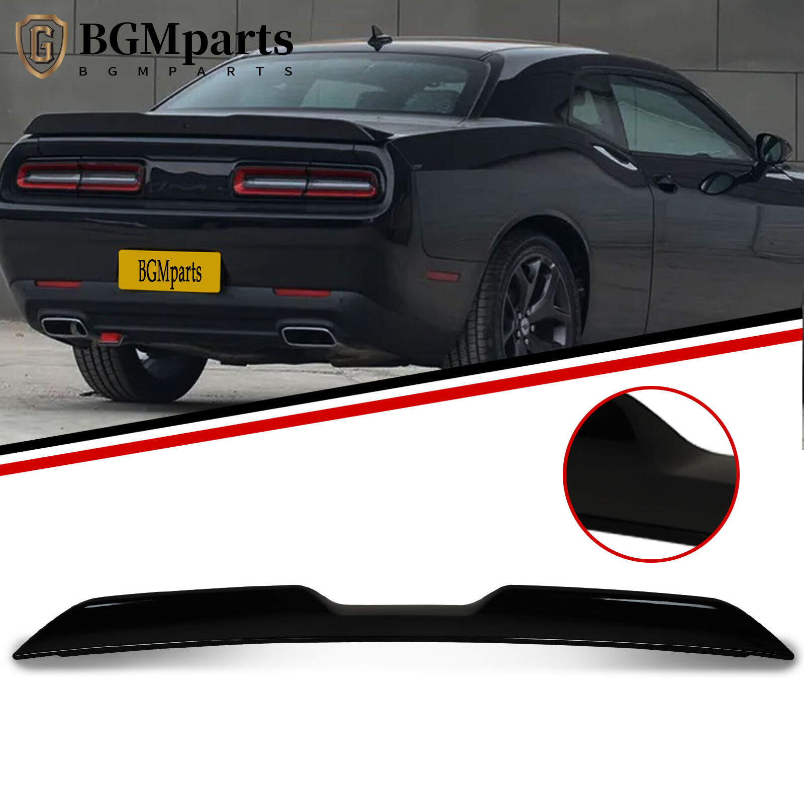 For 2008-2017 Dodge Challenger Rear Trunk Spoiler Wing Demon Style Gloss Black