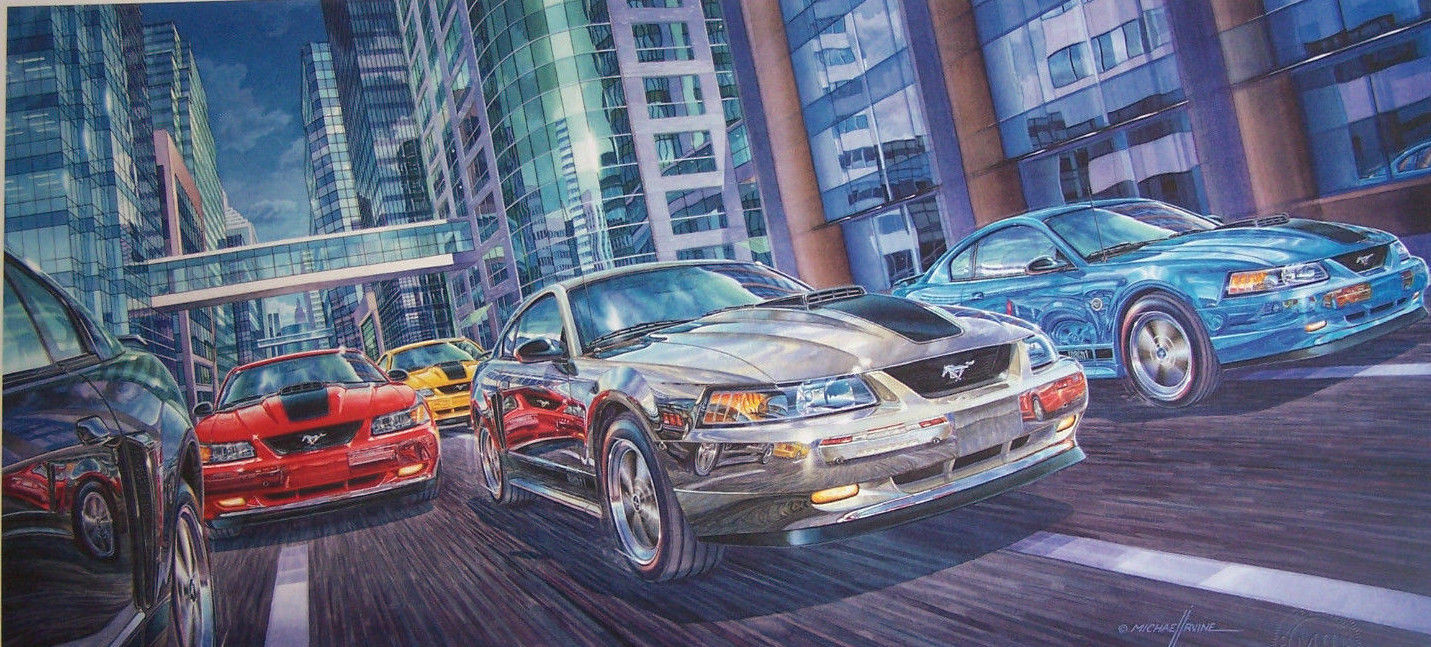 2003 2004 FORD MUSTANG MACH 1 COBRA ART SVT RACING SHAKER HOOD 40th ANNIVERSARY