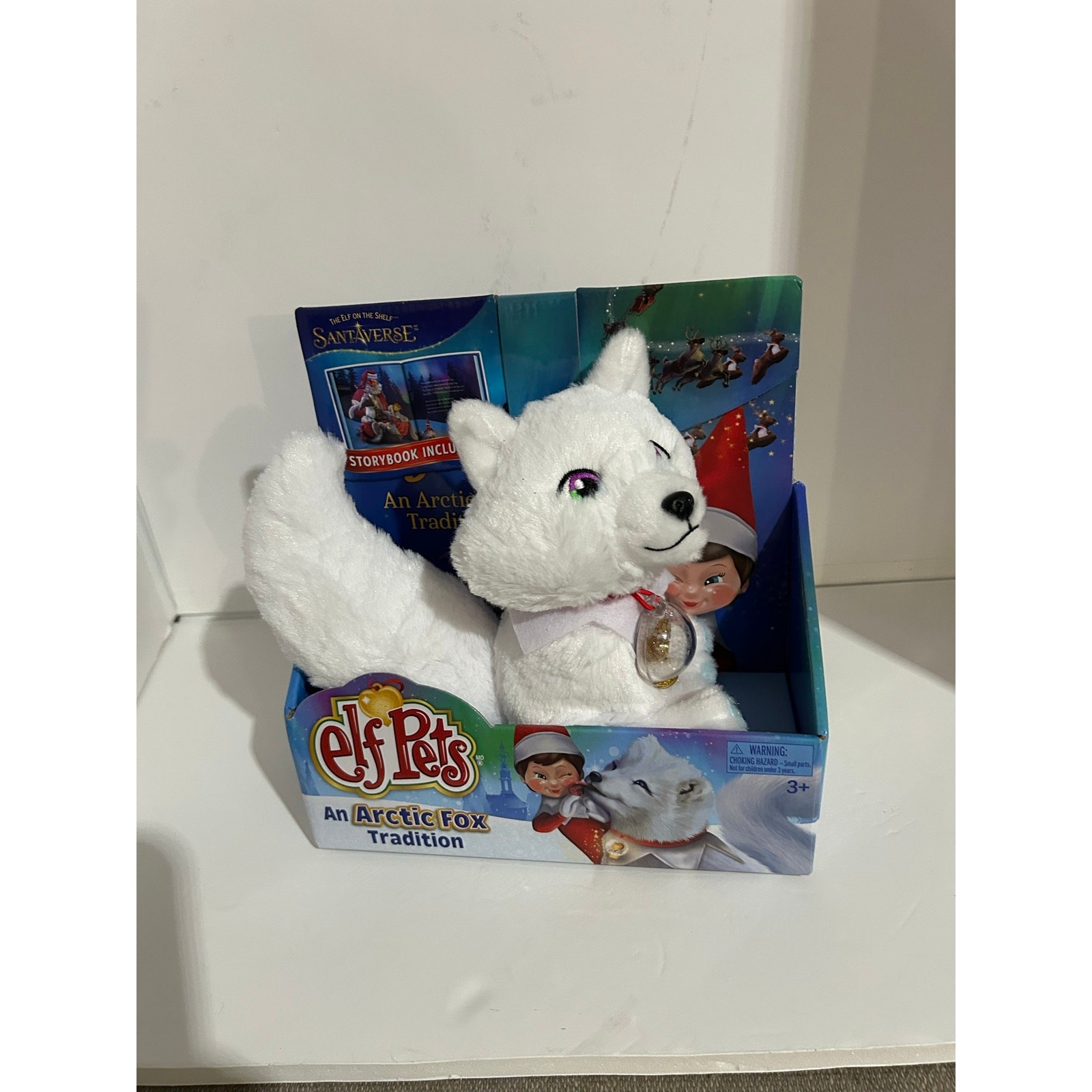 ELF PETS - Artic Fox Tradition Plush -Snow Globe Charm Set ( Storybook included)