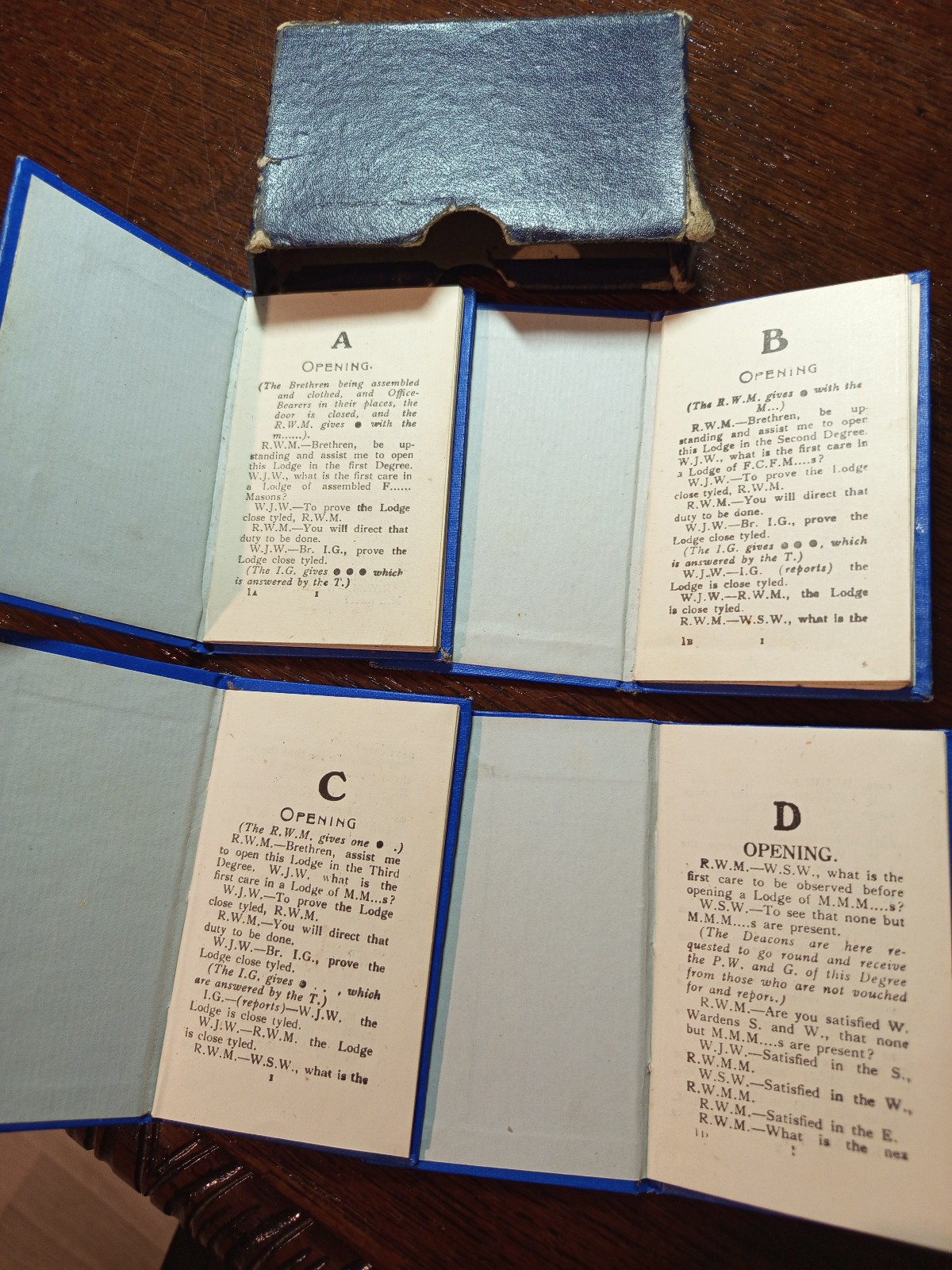 Lot Set , Opening A B C D  Freemasonry masonic/781