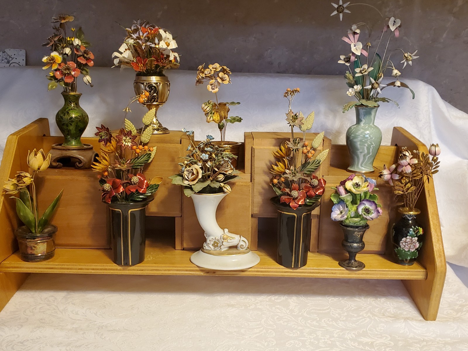 (2)1987 Autumn Palace Bouquet Franklin Mint House of Igor Carl Faberge Flowers