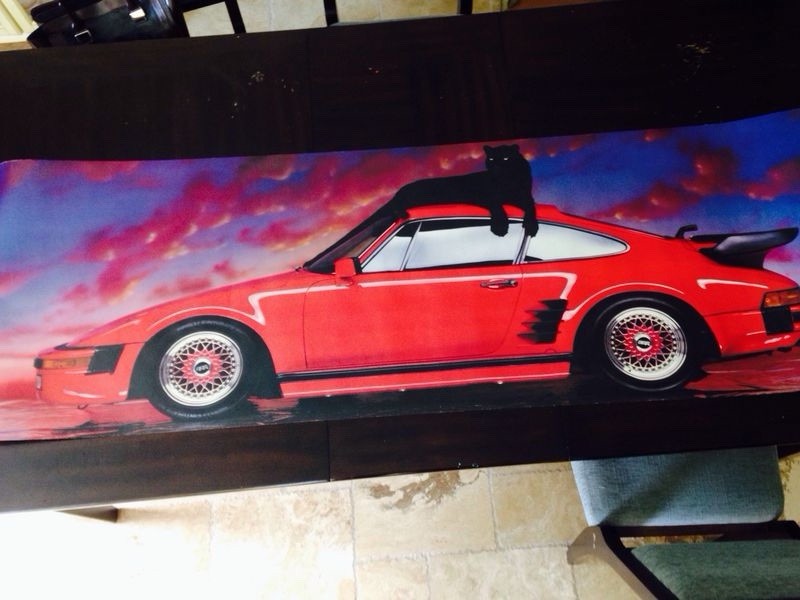 Porsche Poster 6 Foot By 2 Foot Giant Brand New In Sleeve Panther 930 Slantnose