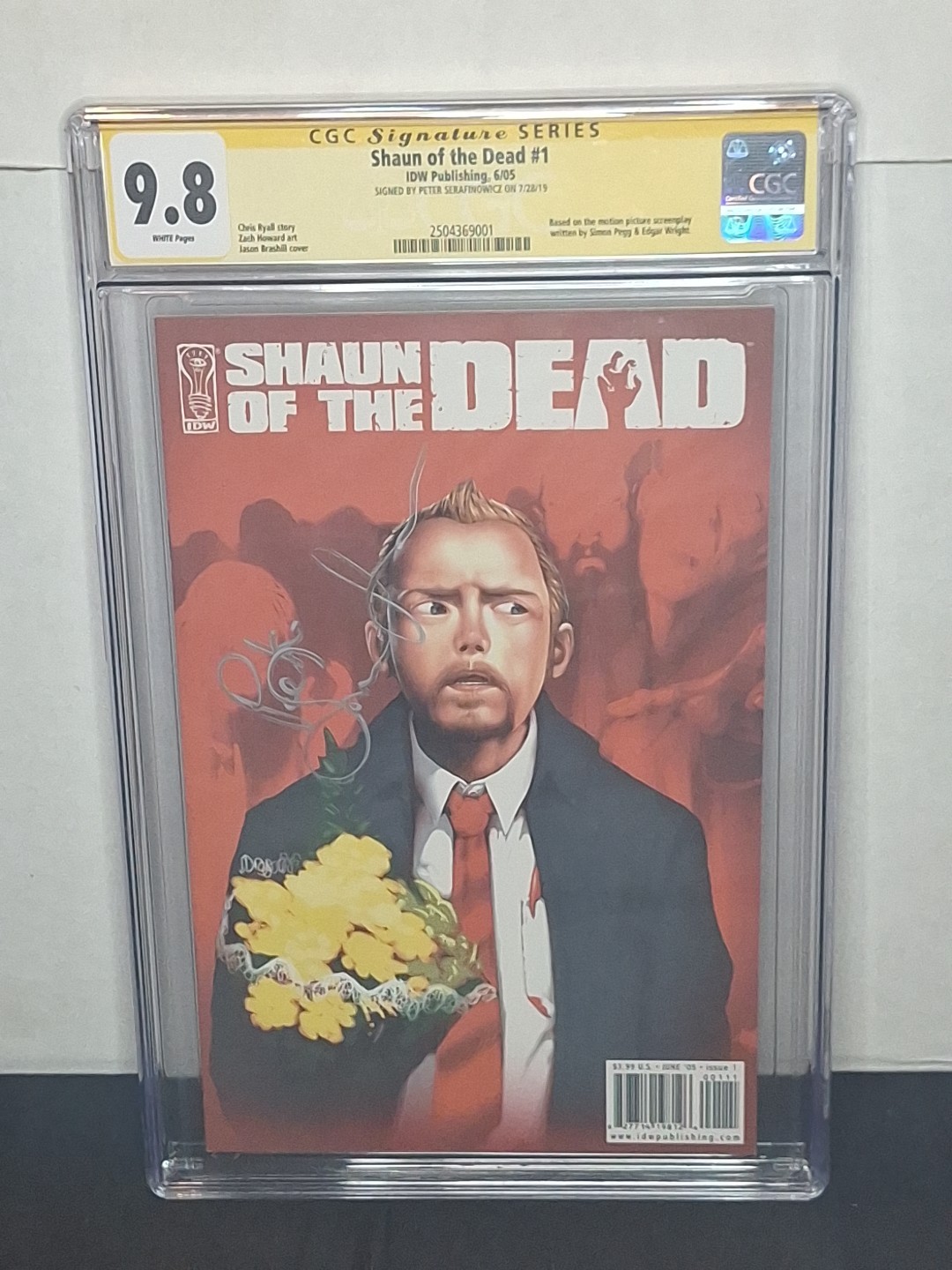 SIGNED BY PETER SERAFINOWICZ SHAUN OF THE DEAD #1 2005 CGC 9.8