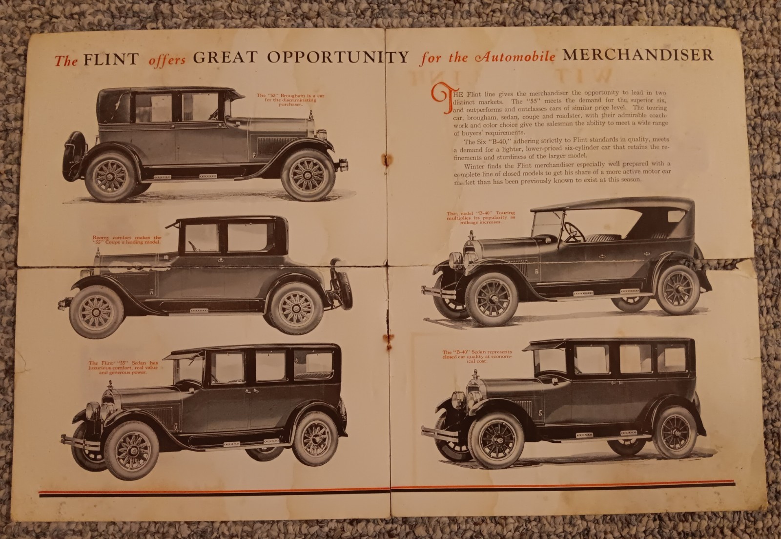 Vintage November 12 1925 The Flint Sales Builder Paper Ad Insert Car Automobile