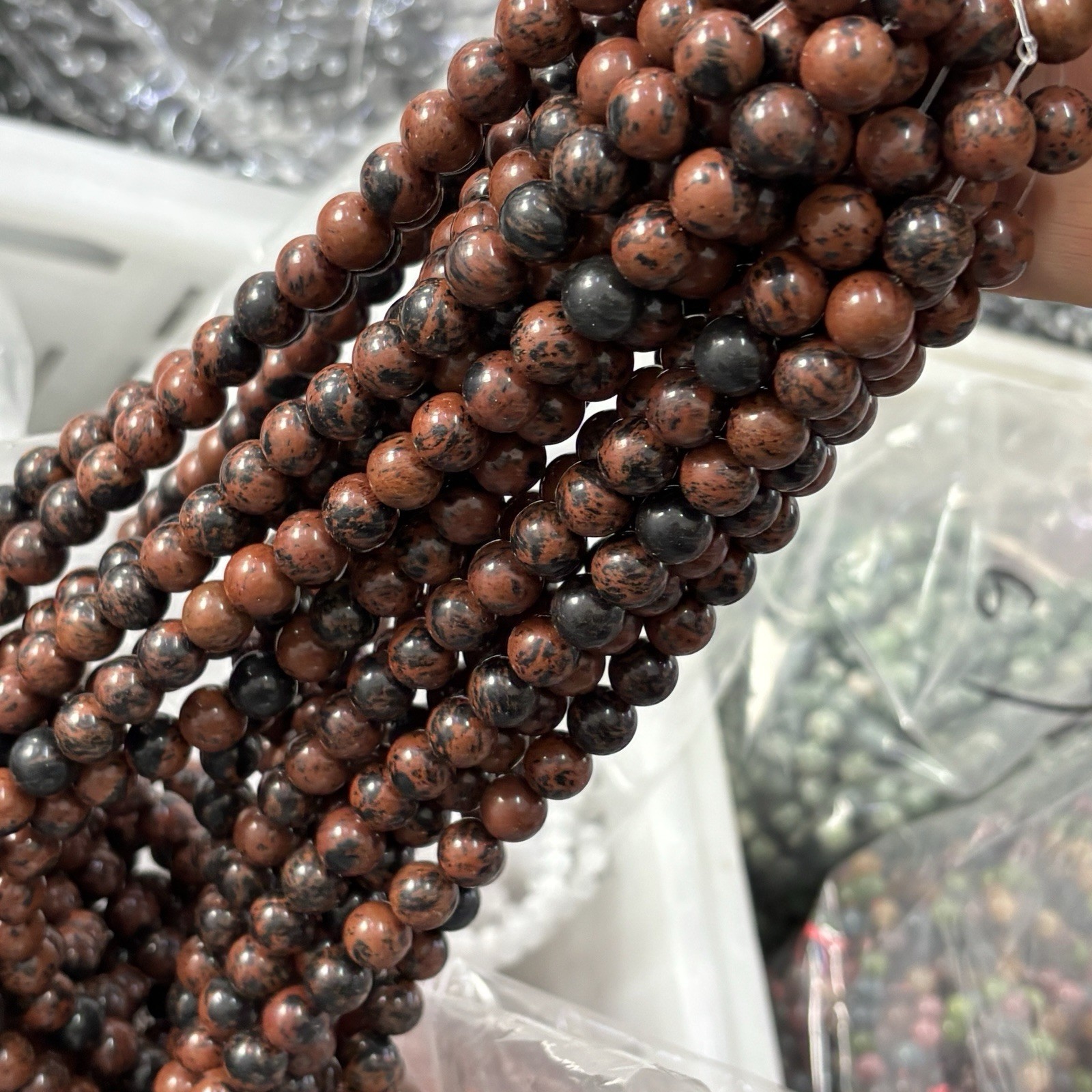 Wholesale Mahogany Obsidian Round Beads 10mm 15\