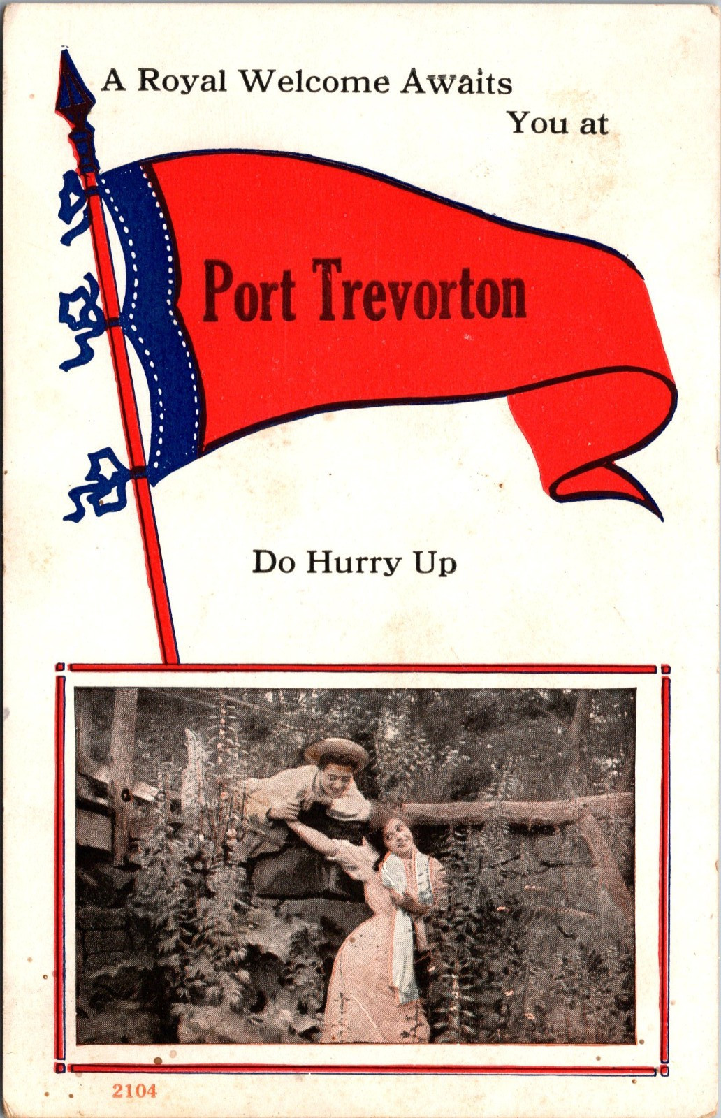Port Trevorton Pennsylvania Pennant Royal Welcome Postcard Posted 1914