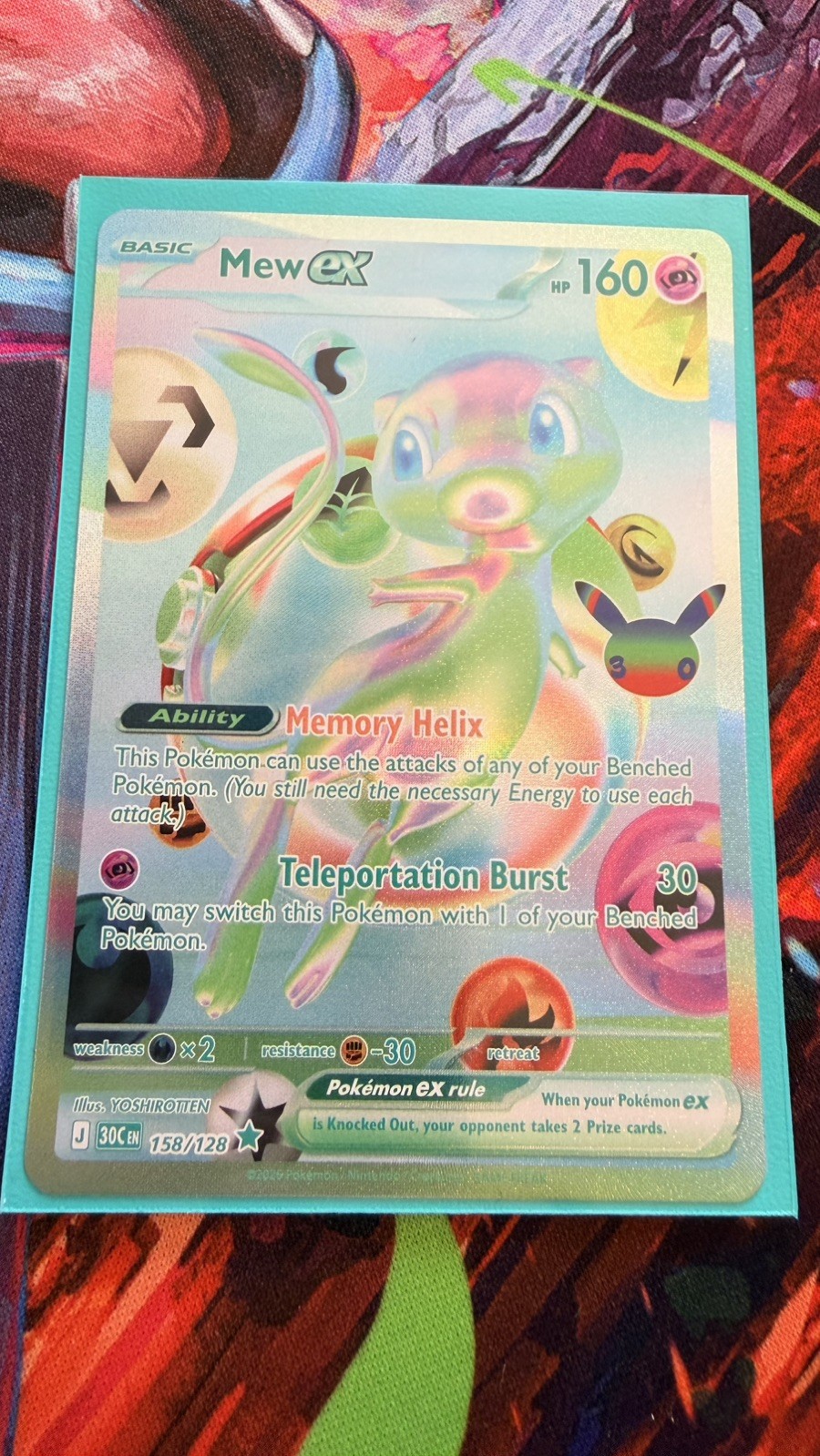 Pokemon TCG Mew ex 158/128 Pokemon 30th Celebration Futuristic Rare