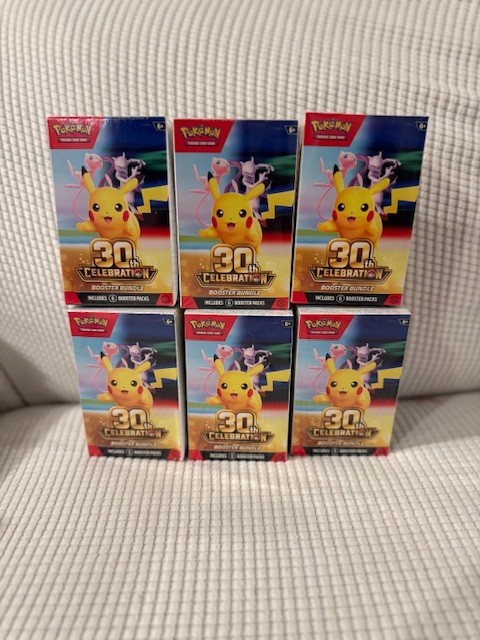 30th Anniversary Pokemon Booster Bundle LOT OF 6 Sealed and New Condition
