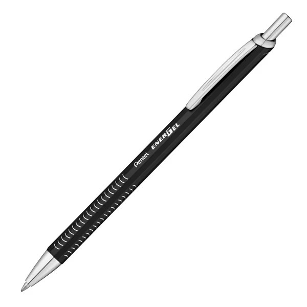 Pentel EnerGel Metal Lite Retractable 0.7 mm Roller Pen Black Body & Ink BL447